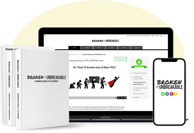 The program on a laptop and phone, with the Unbreakable Planner